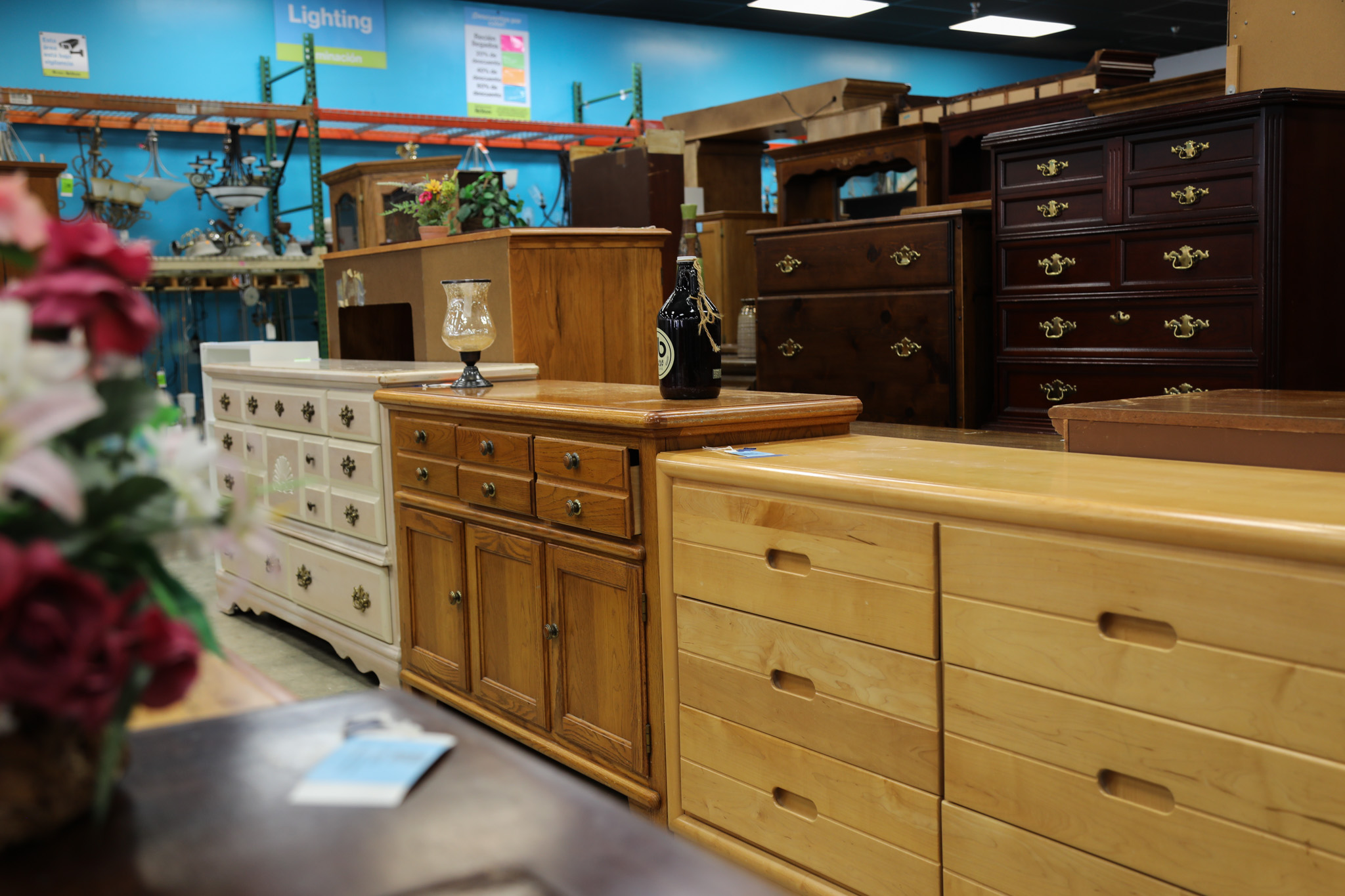 aisle of furniture at the wake forest ReStore