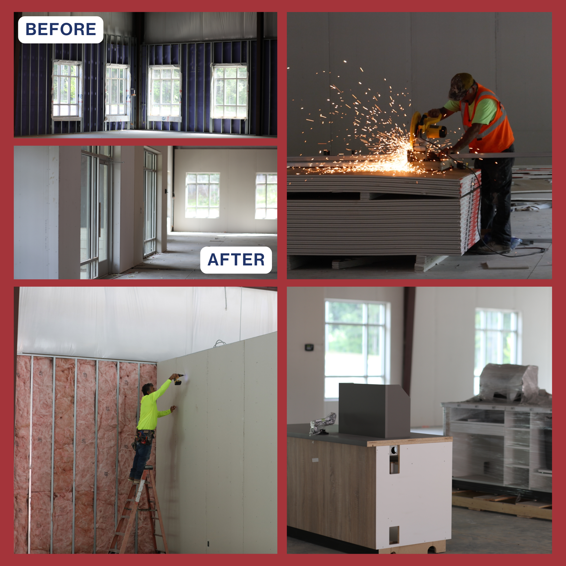 before and after of clayton restore interior drywall