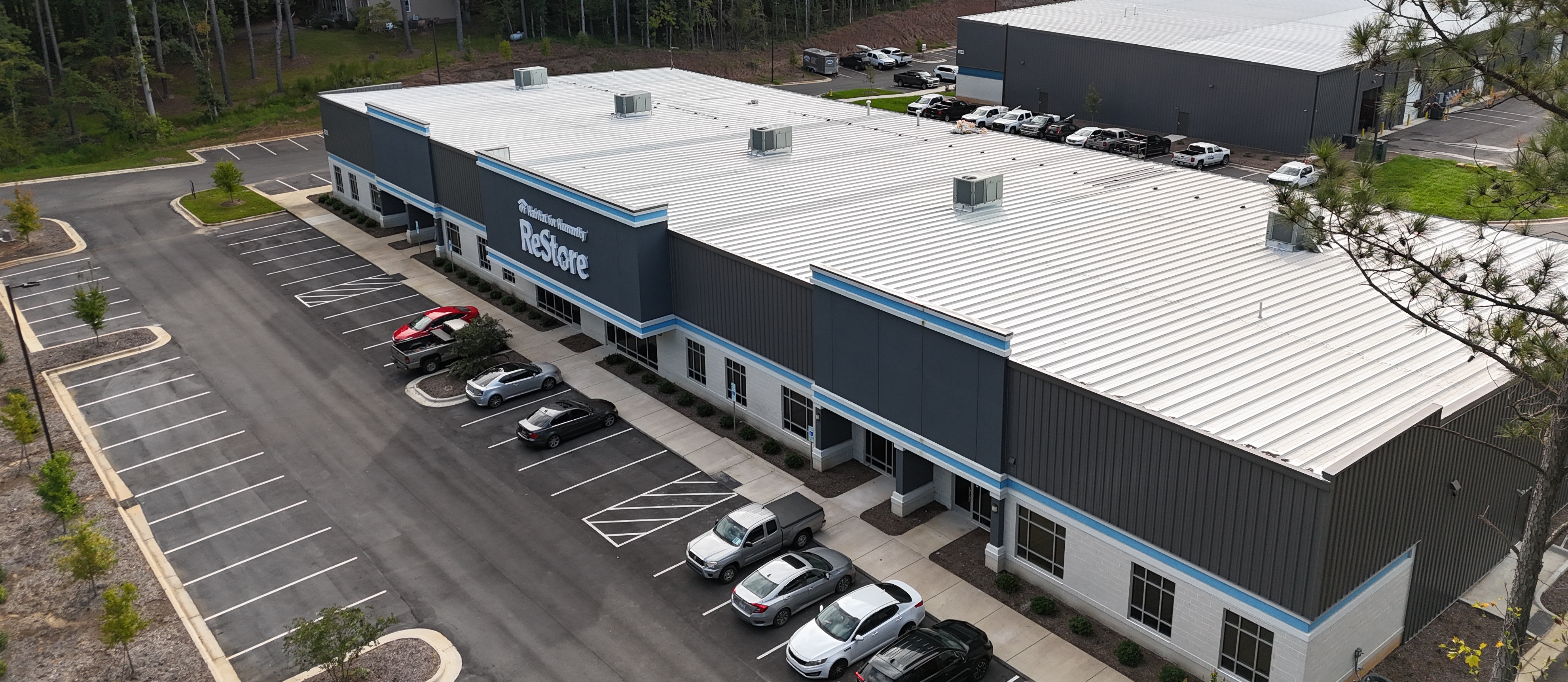 aerial shot of clayton ReStore