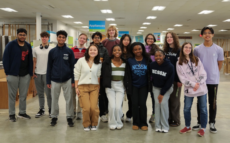 NCSSM Student Volunteers pose for group photo at the ReStore