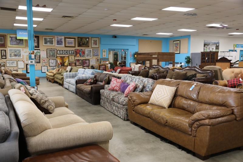 aisle of furniture in the apex restore