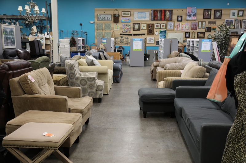 aisle of furniture in the fuquay restore