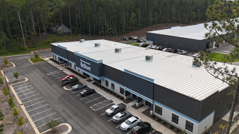 aerial view of new clayton restore